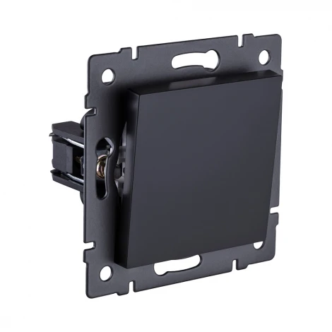 Выключатель 1-клавишный 10А/250В черный матовый Kollinger REA-S-001BM для Aspekt, Eleganz, Reflex