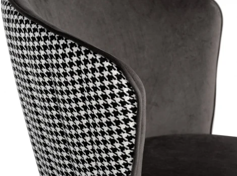 Стул велюр серый 54*57*80см с ч/б спинкой Garda Decor арт.30C-1232F GR