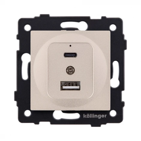 Розетка USB A+C 20W золотой Kollinger REA-037GD для Aspekt, Eleganz, Reflex