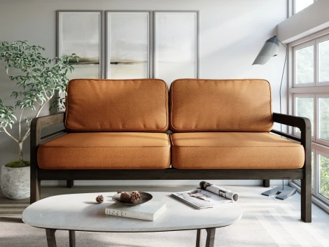 Диван Arsko прямой Бергер Б венге рогожка оранжевая