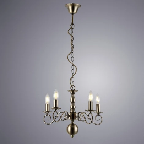 Подвесная люстра Arte Lamp Isabel A1129LM-5AB (220V, на цепи, подсвечник, свеча)