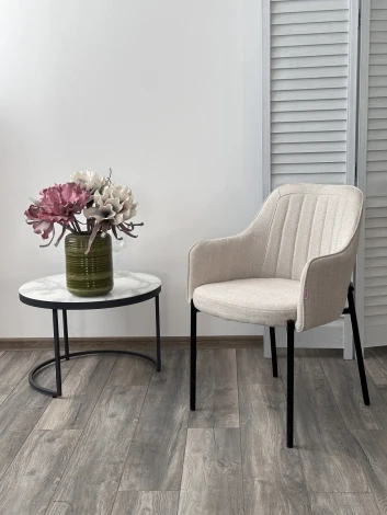 Стул M-City WILSON Daly-02 светло-бежевый, ткань / черный каркас