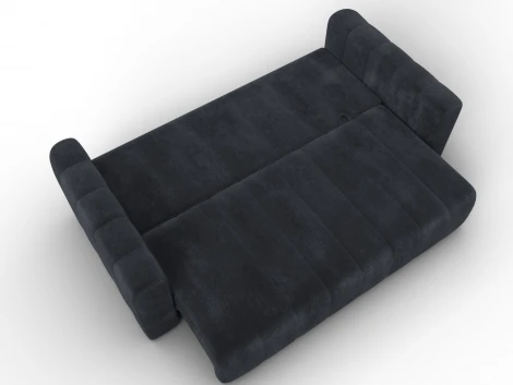 Диван прямой Лига-062 НПБ (ДСП,Фанера,ХДФ/Пластик/Велюр/Темно-серый) Лига Диванов 130279