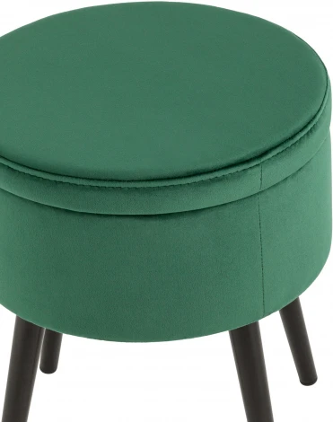 Пуф Клайс с ящиком велюр зелёный УТ000035914
