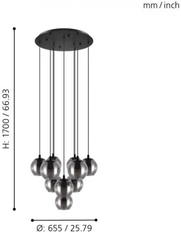 Подвесной светильник Eglo Ariscani 98654 (220V, на проводе, шарики)