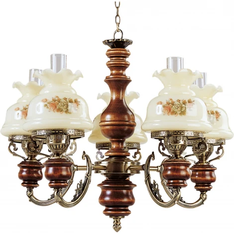 Подвесная люстра N-Light 832 832-05-02 красное дерево+бронза