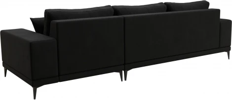 Диван угловой Льюес правый (Черный/Микровельвет) Лига Диванов арт.122407