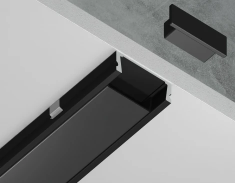 Алюминиевый профиль накладной для светодиодной ленты до 11мм Ambrella Illumination GP1700BK/BK