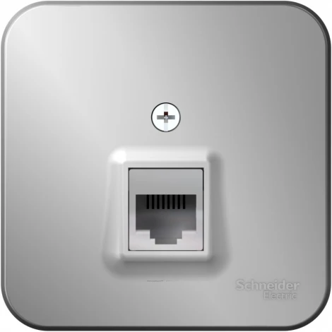 Телефонная розетка накладная RJ-11 (алюминий) Systeme Electric Blanca BLNIA011003