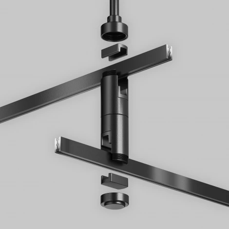 Крепление потолочное Short двойное 78мм Flarity черный Maytoni Accessories for tracks Flarity TRA156С-D1-B (24V)