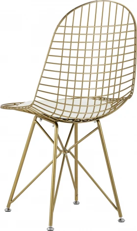 Стул обеденный Eiffel золотой с белой подушкой 4 шт Stool Group (арт.УТ000037507)