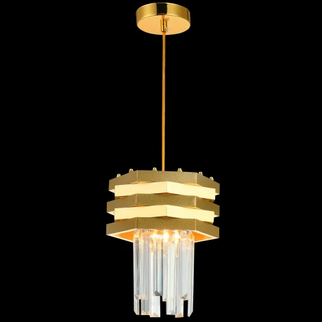 Подвесной светильник Natali Kovaltseva Spear 76013/1W GOLD (220V, хрусталь, на проводе, круглые)