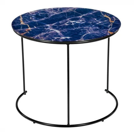 Набор кофейных столиков Tango темно-синий с ножками матовое золото, 2шт