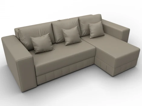 Диван угловой Лига-076 угол универсальный (ДСП/Пластик/Экокожа/Бежевый) Лига Диванов 129851