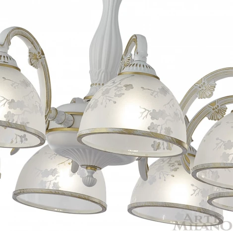 Подвесная люстра Arte Milano AM349737 349737/8 WT+G (220V, на цепи)