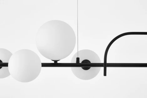 Потолочная люстра на штанге Lumina Deco Amadeo LDP 7036-7 BK+WT (220V, на проводе)