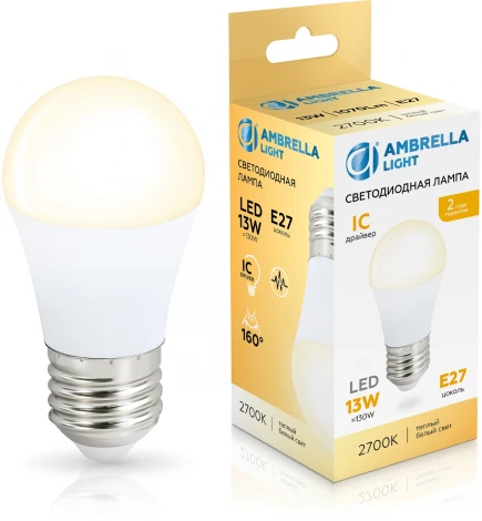 Лампа светодиодная Шар G45 13W 2700K Ambrella Bulbing 451303