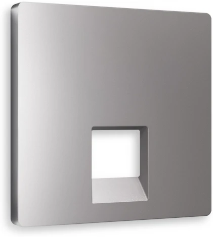 Лицевая панель Ambrella Volt ALFA (Сталь матовый) для компьютерной/телефонной розетки RJ-45/RJ-11 QUANT AP5120