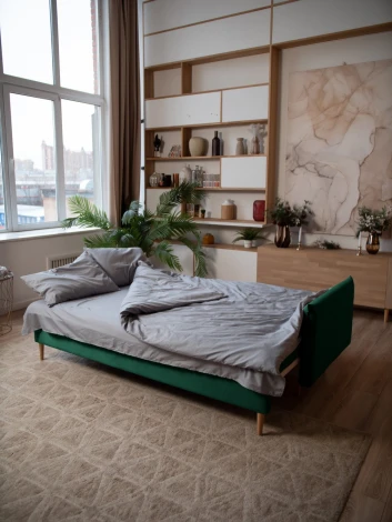 СКАНДИ Диван тканевый прямой изумрудный D1 furniture арт.AAA41309011