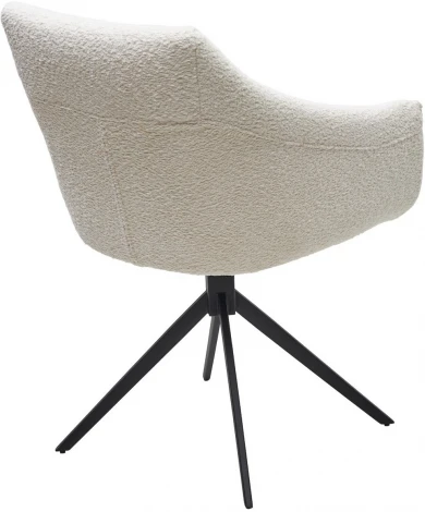 Стул CLOUDS 360 град. поворот. Белый Wales 101, букле/ черный каркас / Товарный знак DISAUR