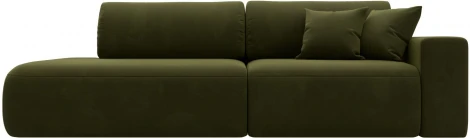 Диван прямой Лига-036 НПБ Модерн подлокотник справа (Зеленый/Микровельвет) Лига Диванов арт.121334