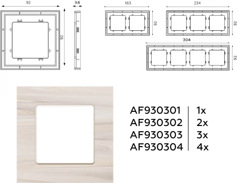 Рамка Ambrella Volt ALFA Grand (Бежевый мрамор) 3-ая AF930303