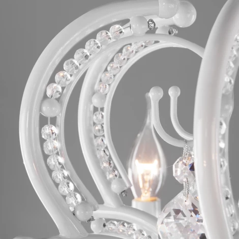 Подвесная люстра Eurosvet Brezza 10107/5 глянцевый белый/прозрачный хрусталь Strotskis