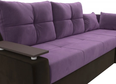 Диван угловой Кронос правый угол (Сиреневый,Коричневый/Микровельвет) Лига Диванов арт.114627