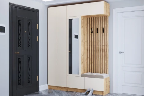 Шкаф ТЭКС для одежды Руэлла, Дуб крафт золотой, Кашемир