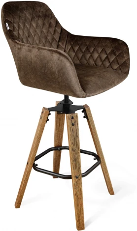 Стул барный Sheffilton SHT-ST38/S93 корич. трюфель/браш.коричн./черный муар
