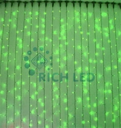 Гирлянда Занавес зеленая 220B Rich LED RL-CS2*1.5-CW/G
