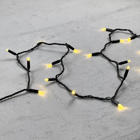 Гирлянда Нить с колпачком 10м золотой, 100 LED, провод черный ПВХ, IP65 Laitcom PST100CAP-11-2GL