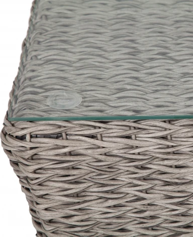 "Капучино" журнальный столик из искусственного ротанга (гиацинт), цвет cерый 4SIS арт.УТ-00003012