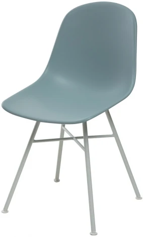 Обеденный стул M-City BONNIE 292-CPP ICE BLUE/ WHITE на металлическом каркасе