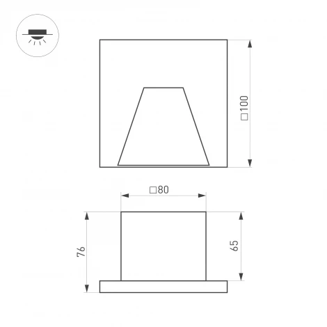 Подсветка для лестниц и ступеней LT-TIE-S100-3W Warm3000 (RD, 75x30 deg, 230V) (Arlight, IP65 Бетон) 051052