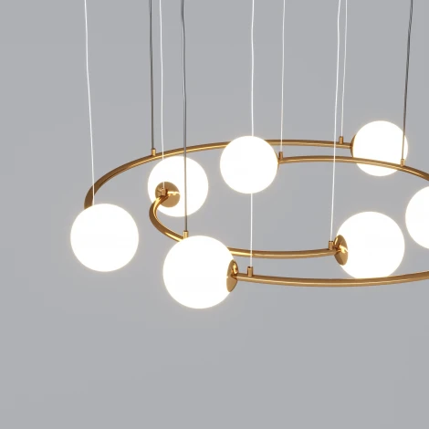 Умная подвесная люстра Bogate's Brook 359/8 латунь (220V, на тросе, шарики)
