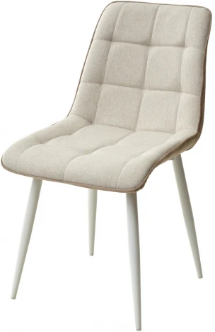 Стул CHIC VF-01/ VF-02 светло-бежевый/ бежевый, ткань/ белый каркас