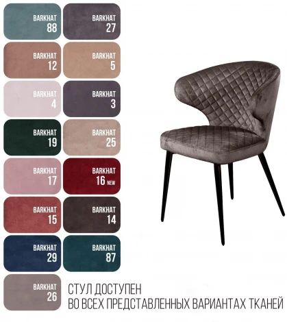 Стул Richard ромб, бархат антрацит 14 Top Concept 77335