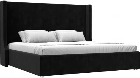 Кровать интерьерная Ларго 200 (Черный/Велюр) Лига Диванов арт.120750