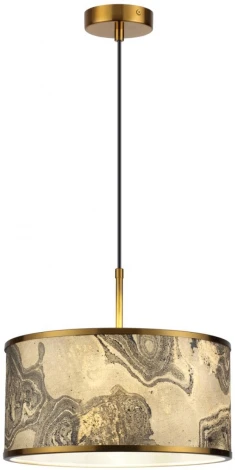 Подвесной светильник Odeon Light Bergi 5064/1 античн.бронза/серо-беж./металл/натур.камен."шпон" E27 LED 1*10W (220V, на проводе, круглые)