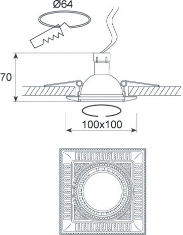 Встраиваемый светильник Donolux SN1582 SN1582-French gold (220V)