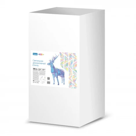 Светильник декоративный «Олень». 500 светодиодов, белый свет, цвет корпуса радужный Uniel ULD-R501 220V DEER