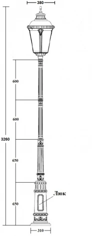 Наземный фонарь IP44 Oasis Light MUNICH 2L 79759L E7 Gb (220V, фонарь)