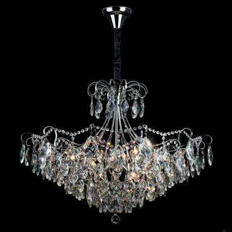 Подвесная люстра Eurosvet Crystal 10080/12 хром / прозрачный хрусталь