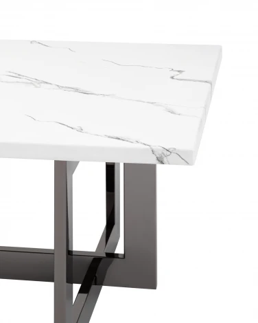 Журнальный столик Stool Group Нэйтан 122*61 белый мрамор сталь темный хром УТ000036329