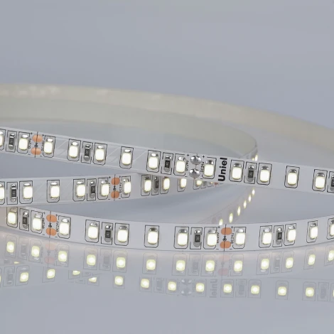 Светодиодная лента Uniel ULS-2835-120LED/m-8mm-IP20-DC24V-9,6W/m-5M-4000K катушка в герметичной упаковке