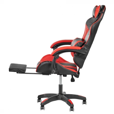 Игровое кресло Alfa Pro с подножкой, чёрный красный