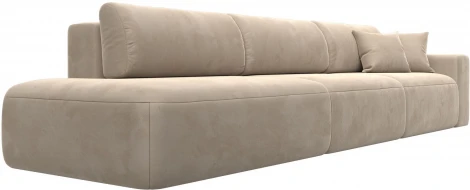 Диван прямой Лига-036 НПБ Модерн Лонг подлокотник справа (Бежевый/Велюр) Лига Диванов арт.121356