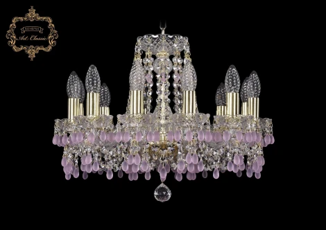 Подвесная люстра Art Classic 11.24 11.24.12.165.Gd.V7010 (220V, хрусталь, на цепи, подсвечник, свеча)