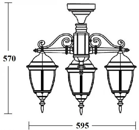 Потолочный светильник уличный Oasis Light ARSENAL S 91270SA/3/02 Bl (220V, фонарь, IP44)